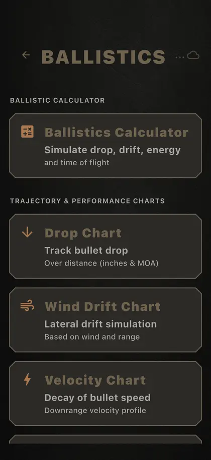 Load'Em ballistics tools on a phone